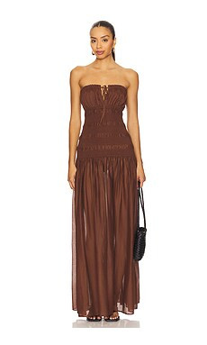 Tularosa Lucie Maxi Dress in Chocolate Brown from Revolve.com | Revolve Clothing (Global)
