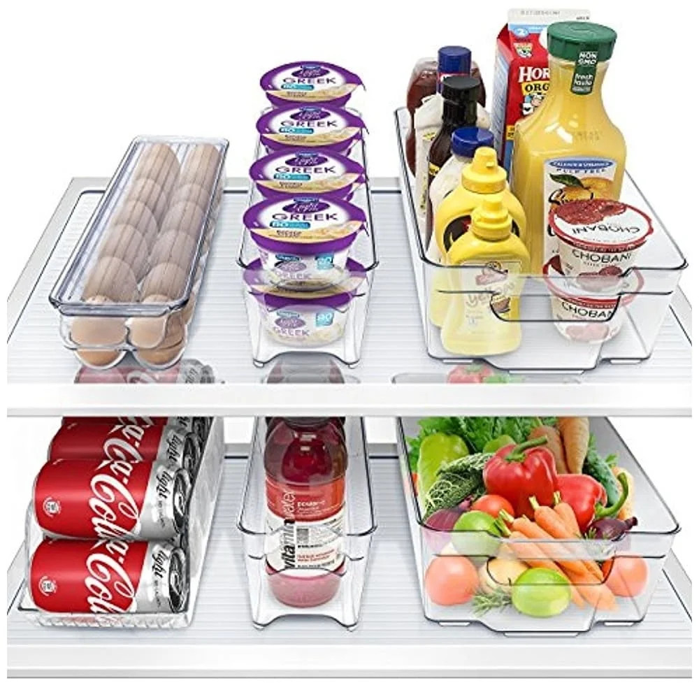 Sorbus Stackable Fridge Bins and Freezer Organizer Refrigerator Bins BPA-Free, Pack of 6 | Walmart (US)