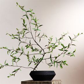 Faux Green Leaf Branch | West Elm (US)