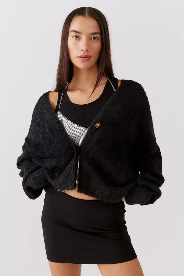 UO Thea Fuzzy Cardigan | Urban Outfitters (US and RoW)