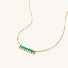 Baguette Emerald Bar Necklace - C$600 | Mejuri (Global)