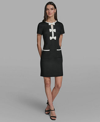 Women's Bow Detail A-Line Dress | Macy's