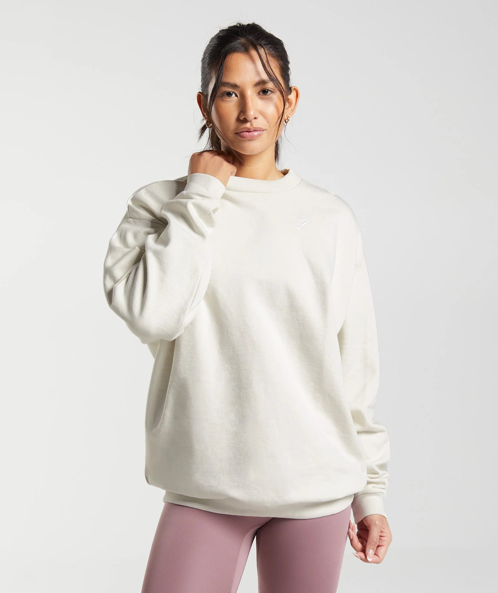 Gymshark Training Oversized Sweatshirt - Vanilla White | Gymshark US