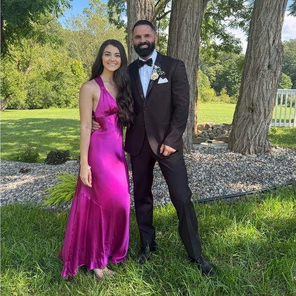 ABS Evening by Allen Schwartz Magenta Full Length Evening Gown - Size 4 | Poshmark