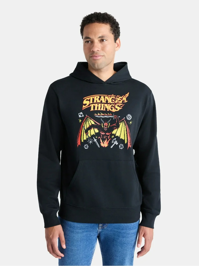 Netflix Stranger Things Men's and Big Men's Hellfire Graphic Hoodie, Sizes XS-3XL | Walmart (US)