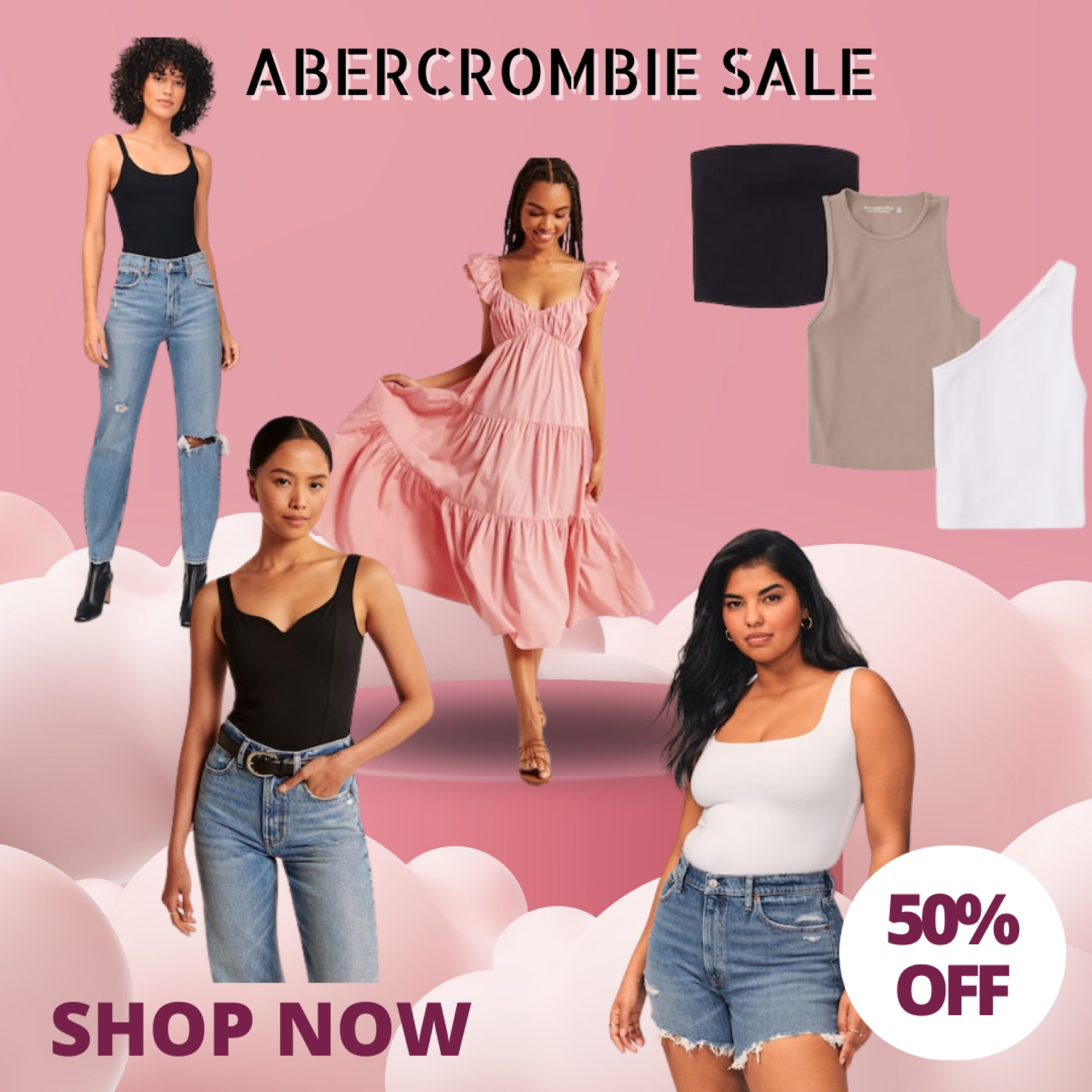 ABERCROMBIE SITE WIDE SALE! 50% off select items, including the 90s mom jeans and tank top
Sets! Labor Day, end of summer, midi dresses, high rise Jean shorts, pajama sets, low rise jeans! 

#LTKstyletip #LTKSale #LTKSeasonal