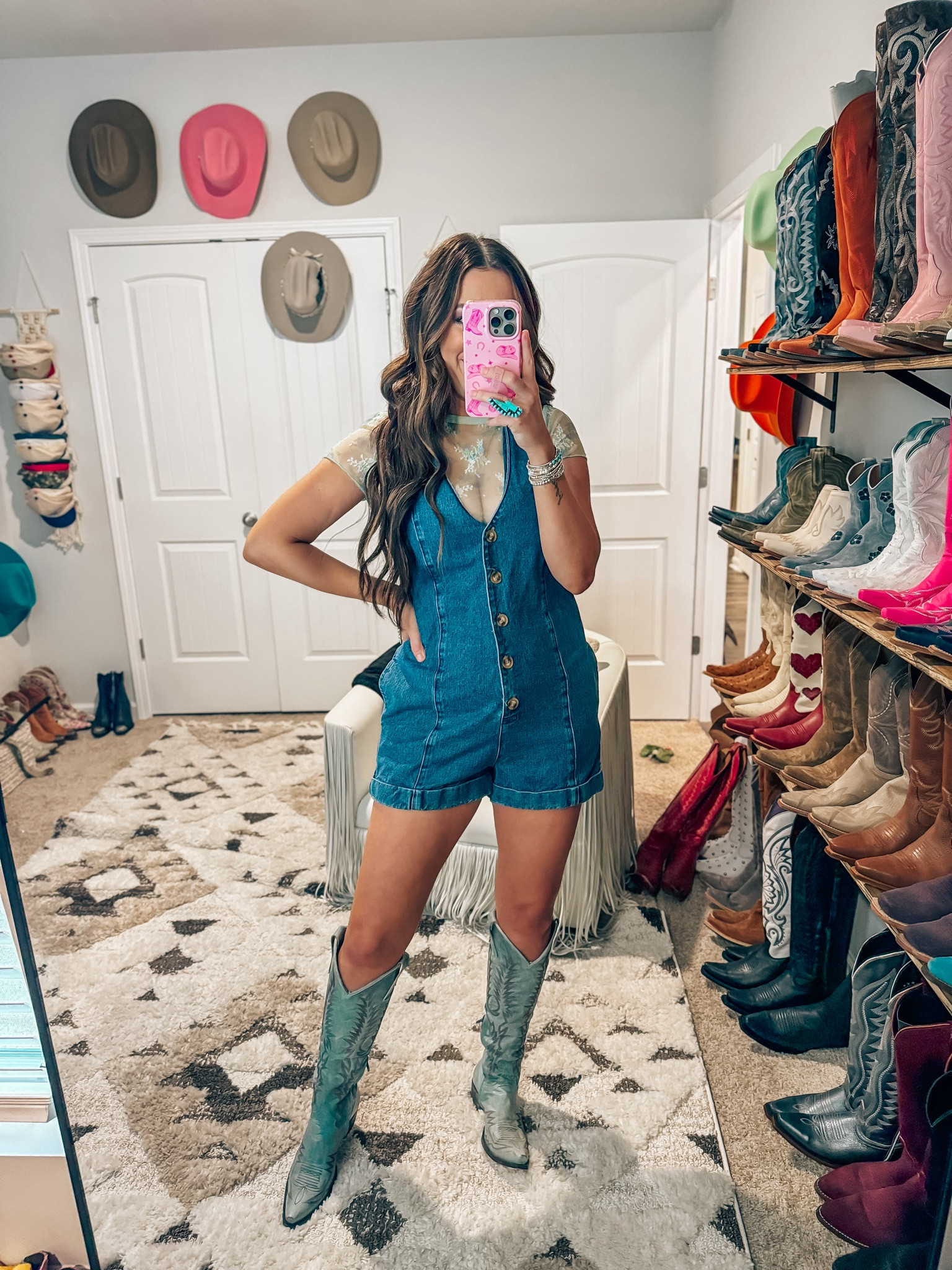 Denim show me your mumu romper is 60% off - wearing a medium 

#LTKBacktoSchool #LTKStyleTip #LTKSaleAlert