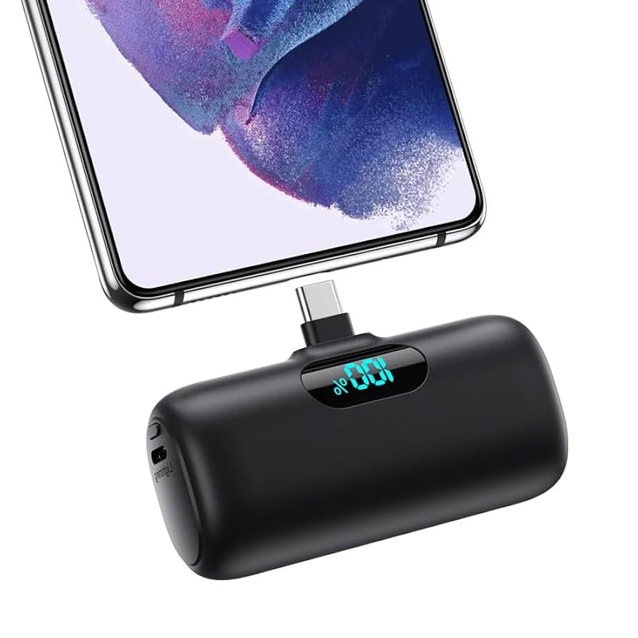 Mini Portable Charger 5000mAh Power Bank,15W PD USB C Cell Phone Portable Power,LCD Display Batte... | Amazon (US)