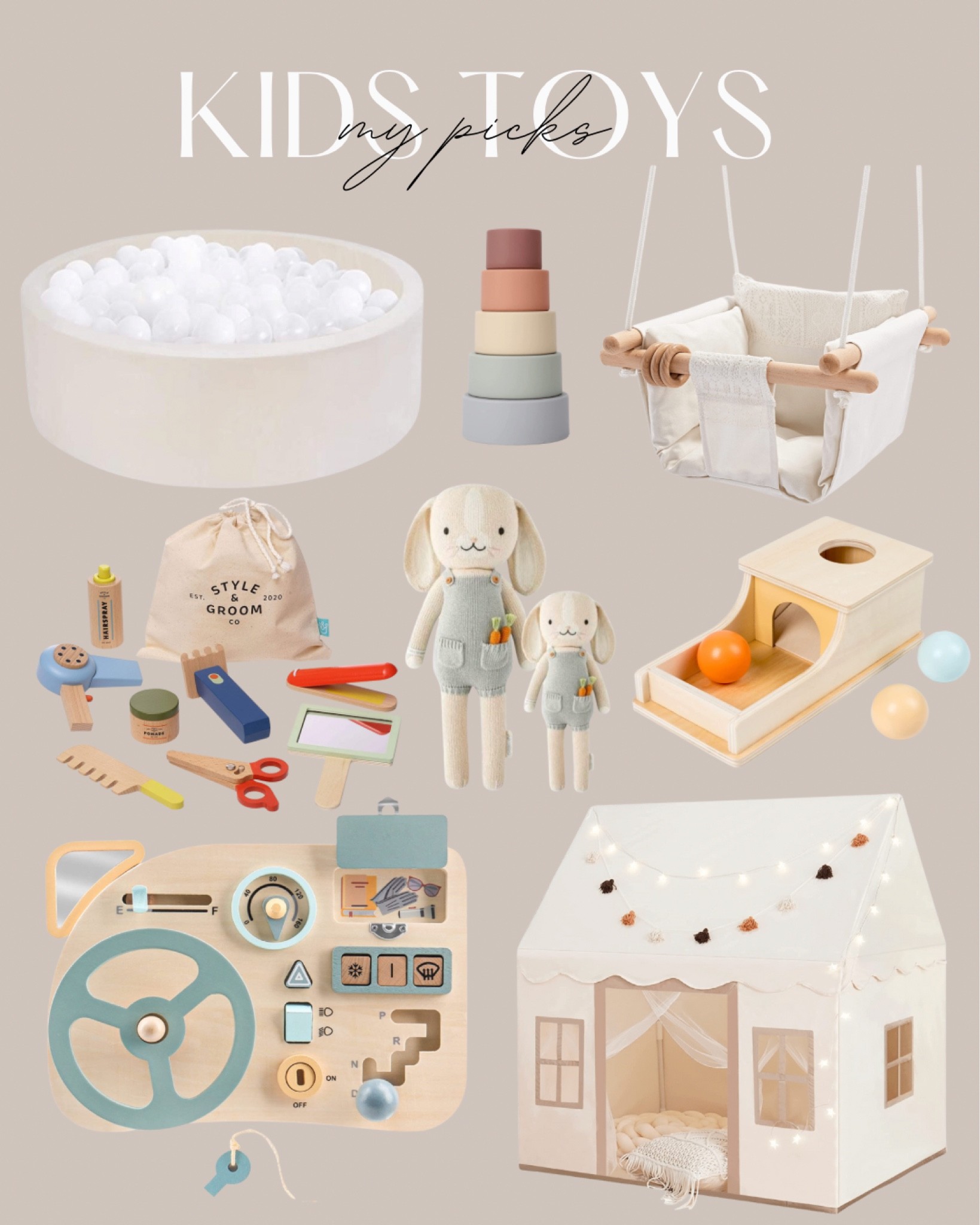 Kids Toys // 

#kidstoys #babytoys #ballpit #montessori #montessoritoys #playhouse #cuddleandkind #babyswing #kidsswing 