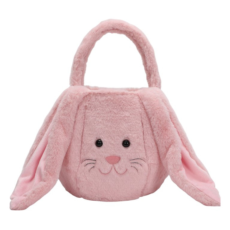 FaLX Bunny Storage Basket Large Capacity Portable Plush Easter Rabbit Storage Bag Candy Basket Ho... | Walmart (US)