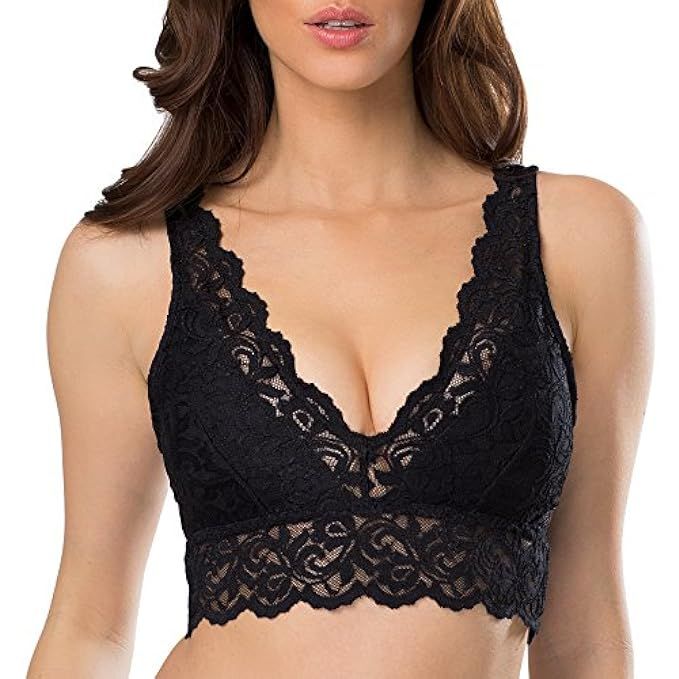 Smart+Sexy Women's Signature Lace Deep V Bralette | Amazon (US)