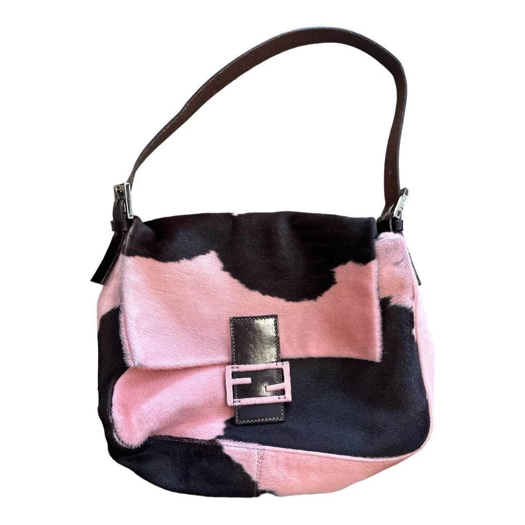 Rare Fendi Pink Cow Print Baguette Pony Hair | eBay US