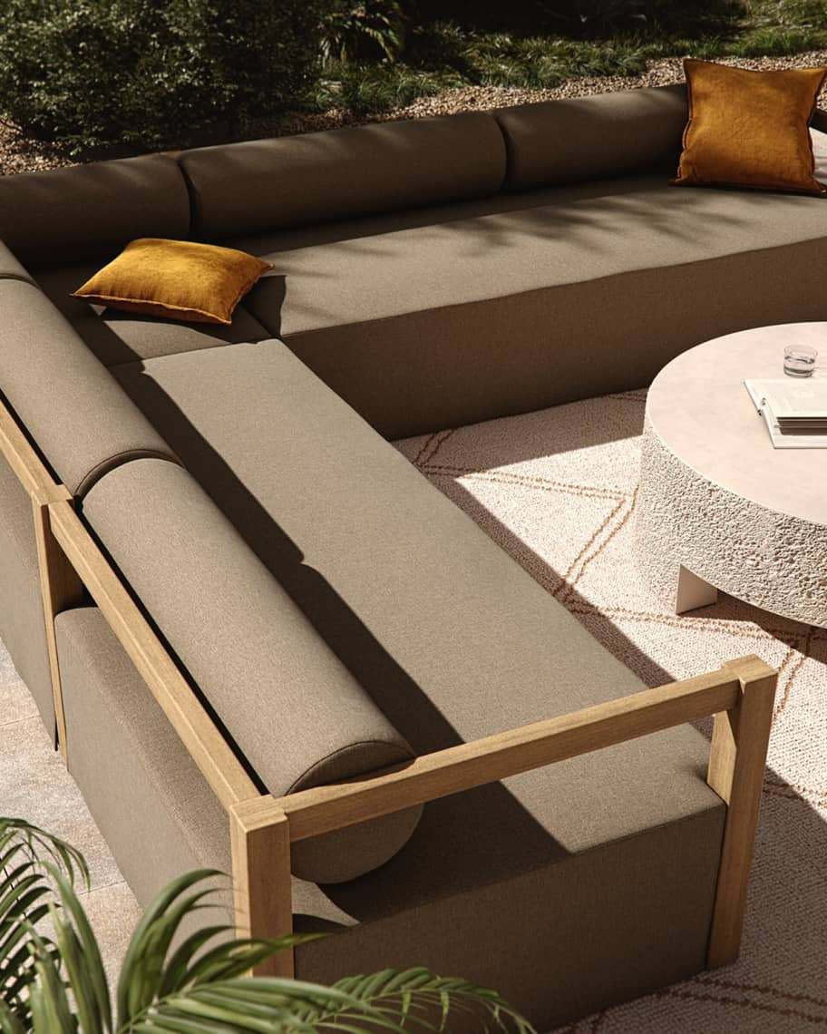 Four Hands Laskin Outdoor 3-Piece Sectional, Washed Brown | Neiman Marcus