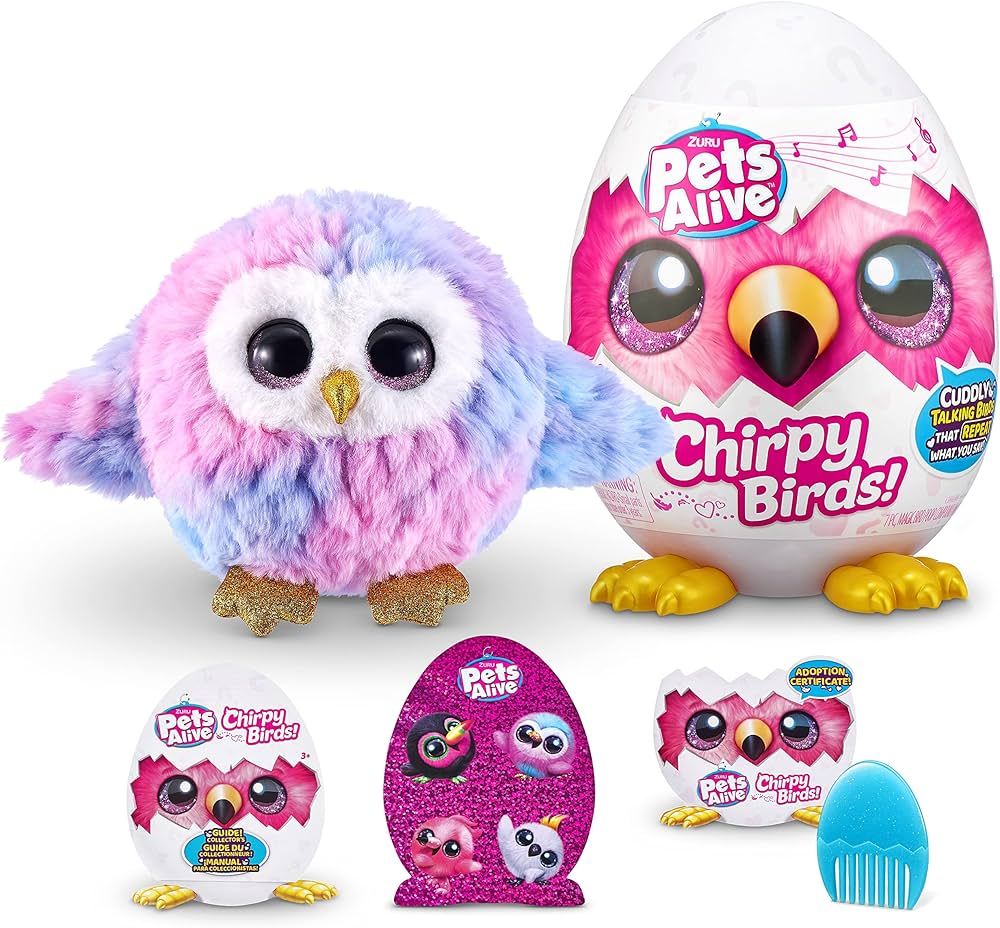 Pets Alive Chirpy Birds (OWL) by ZURU, Electronic Pet That Speaks, Giant Surprise Egg, Stickers, ... | Amazon (US)