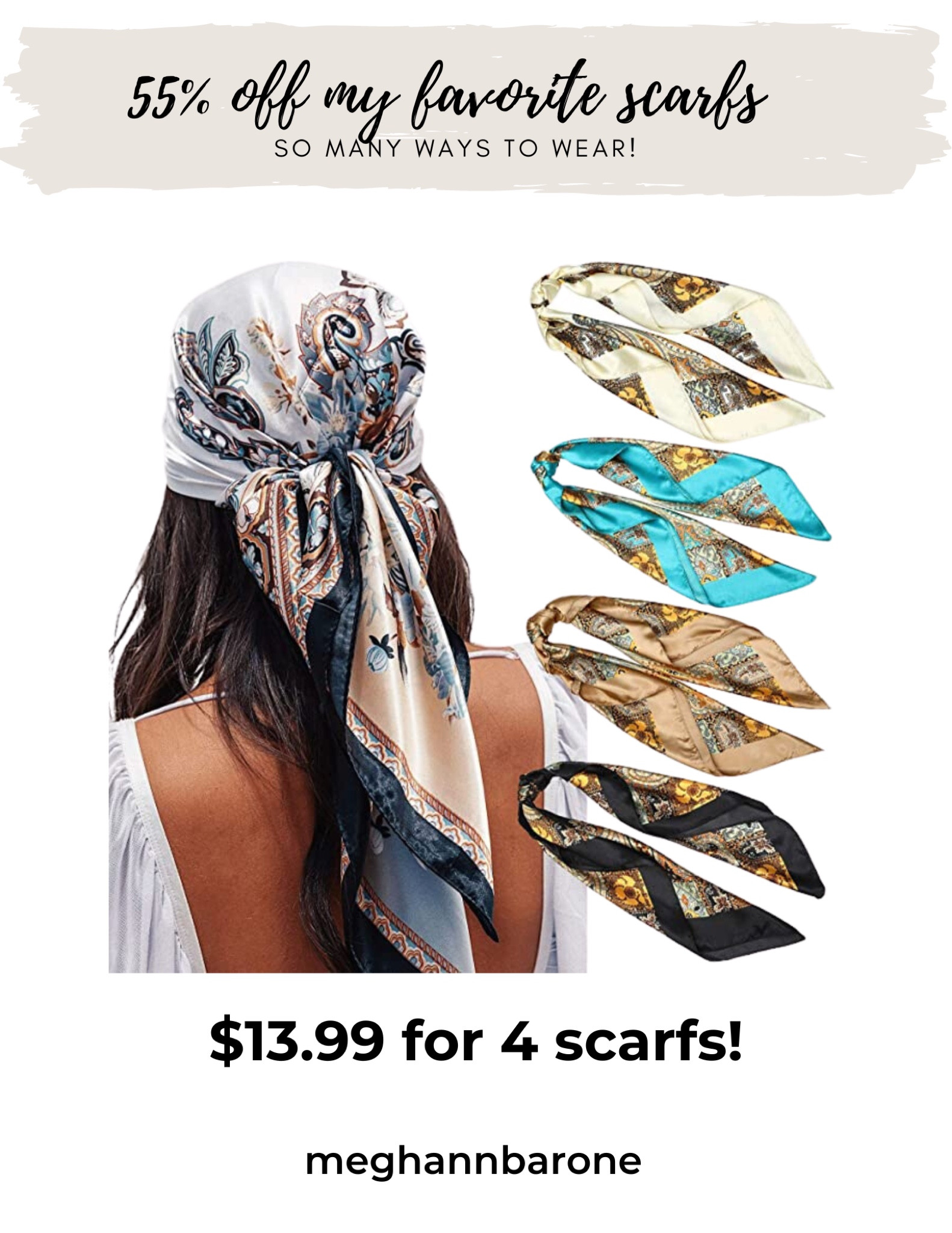 My favorite scarfs are on major sale! Comes in dozens of colors. This four pack is only $13.99! I wear these as head scarfs, sarongs or shirts! Amazing quality for the price. Perfect for summer! 

#LTKGiftGuide #LTKstyletip #LTKsalealert