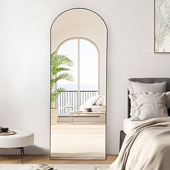 OLIXIS Arched Full Length Mirror 64"x21" for Bedroom, Full Body Mirror with Stand, Hanging or Lea... | Amazon (US)