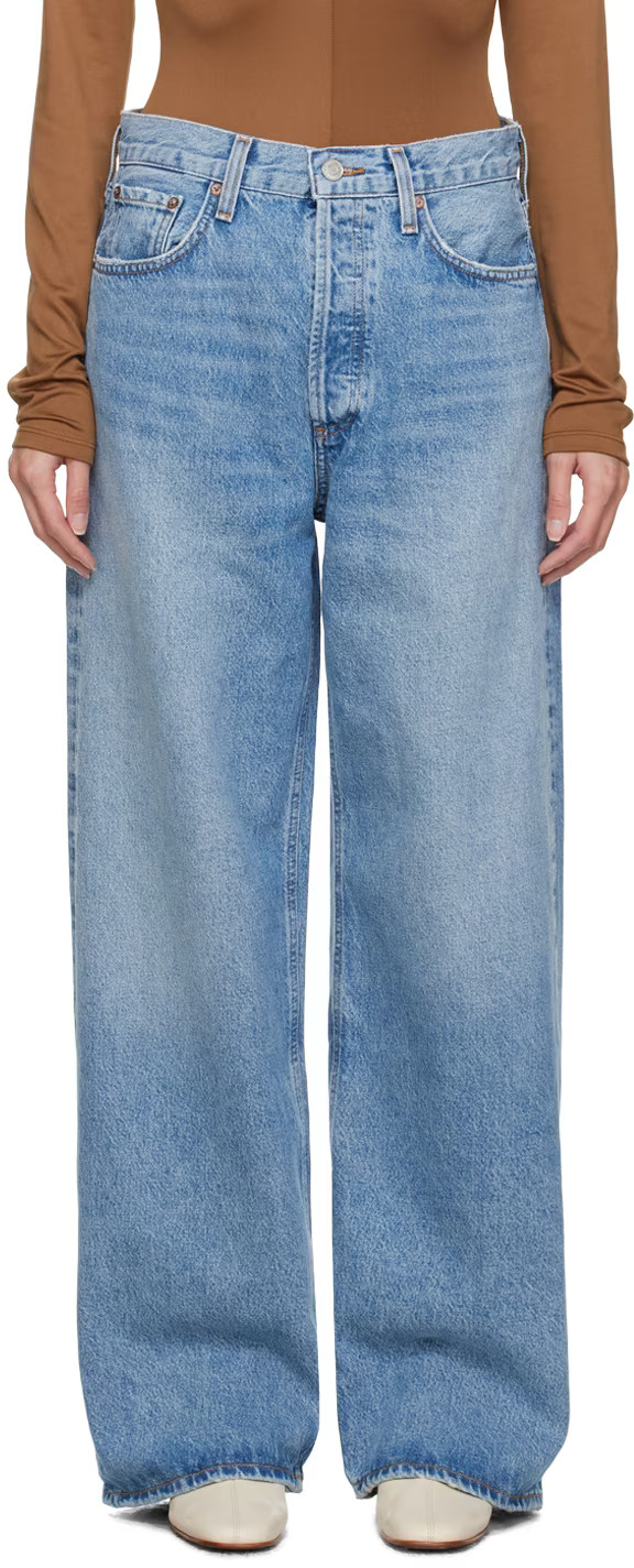 AGOLDE - Blue Low Slung Baggy Jeans | SSENSE
