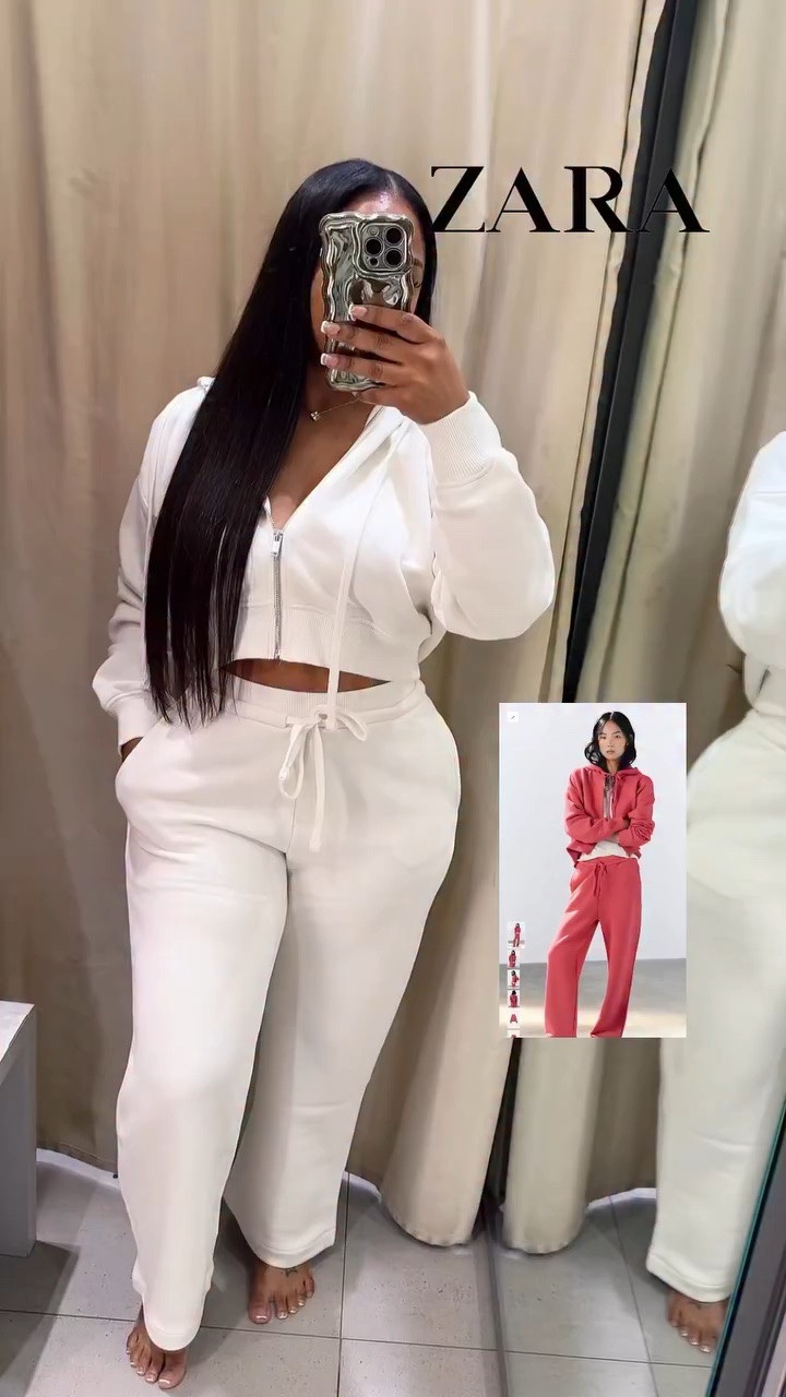 ZARA New In Sharing my favorite finds of the week.

Size reference 
5’3 164lbs 

Small jacket 
medium Bottoms 

This zip-up hoodie is the perfect throw-on-and-go type of day and it comes in 3 colors! 💗🤍💙The Pink set?? OBSESSED. The cream look? 

Comfy, cute, and so easy to pair with the matching sweats for an casual fall look. 

Zara try on haul

#LTKActive #LTKU #LTKootd