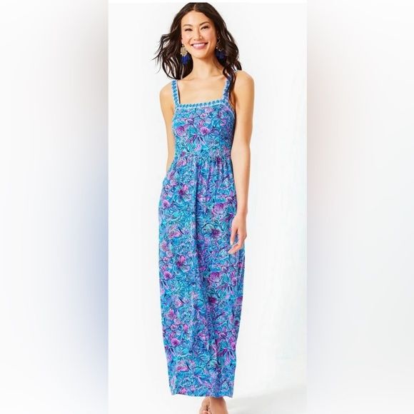 Lilly Pulitzer Mirasol Maxi Dress in Breakwater Blue Shells N’ Bells, Size 10 | Poshmark