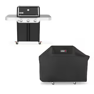 Genesis E-315 3-Burner Liquid Propane Gas Grill in Black with Grill Cover | The Home Depot