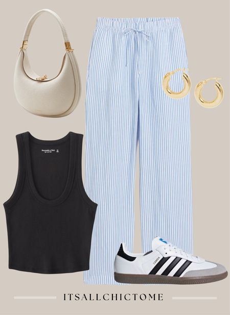 Spring capsule wardrobe featuring adidas sambas 