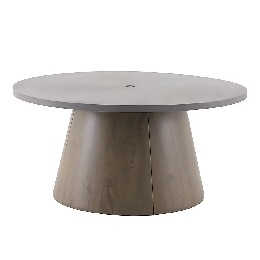 Origin 21 Lincoln Point Round Outdoor Dining Table 59.05-in W x 59.05-in L with Umbrella Hole | Lowe's