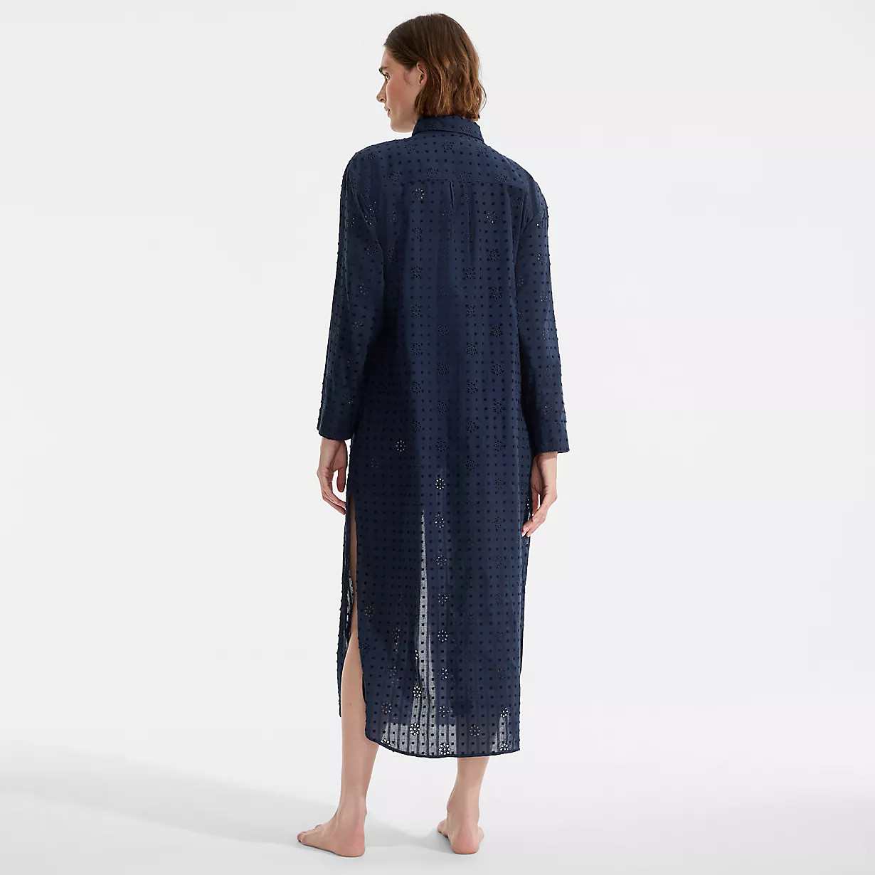 Women's Eyelet Button Down Maxi Cover-up Dress | Lands' End (US)