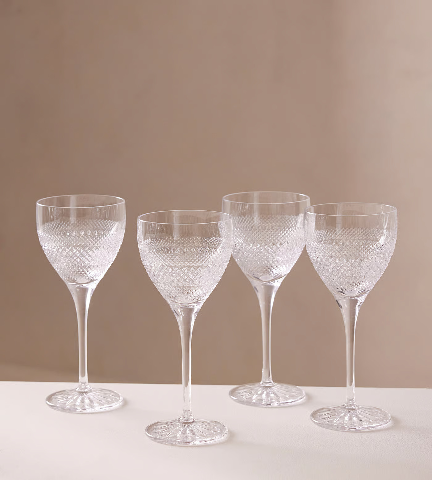 Huxley Cut Crystal Red Wine Glass, Set of Four | Soho Home Ltd