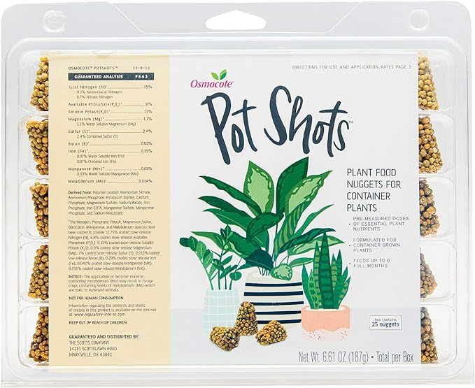 Osmocote PotShots: Premeasured House Plant Food, Feed for up to 6 Months, 25 Nuggets       Send t... | Amazon (US)