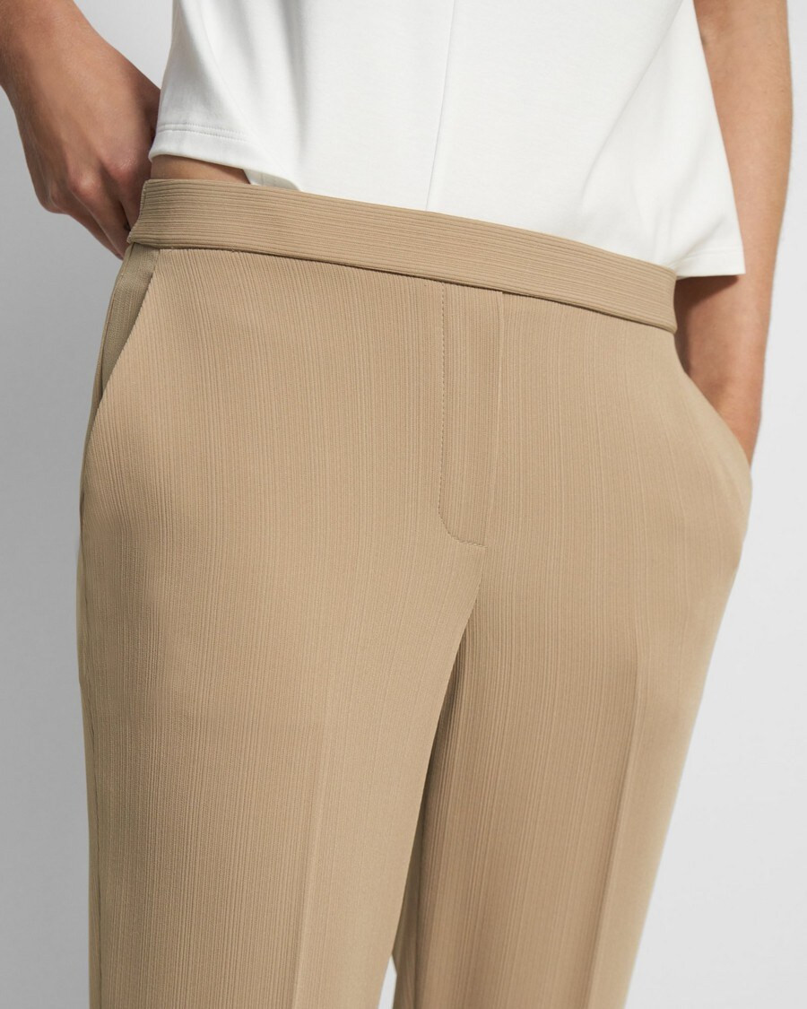 Treeca Pull-On Pant in Striped Admiral Crepe | Theory