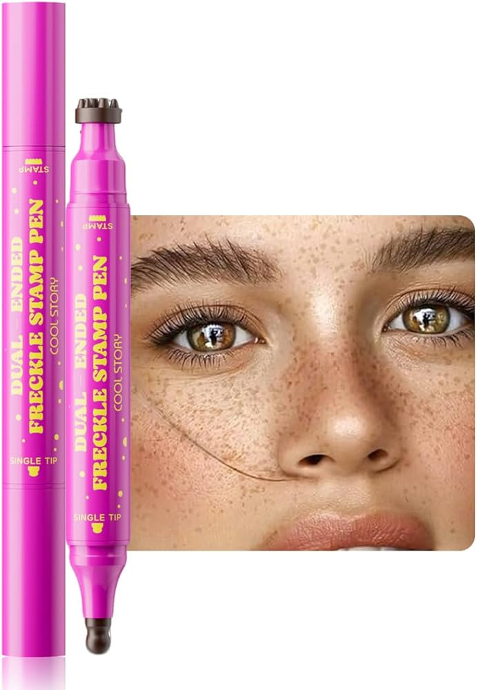 Beauty Glazed Dual-Ended Freckle Stamp Pen – Realistic Faux Freckles Makeup with Soft Sponge St... | Amazon (US)