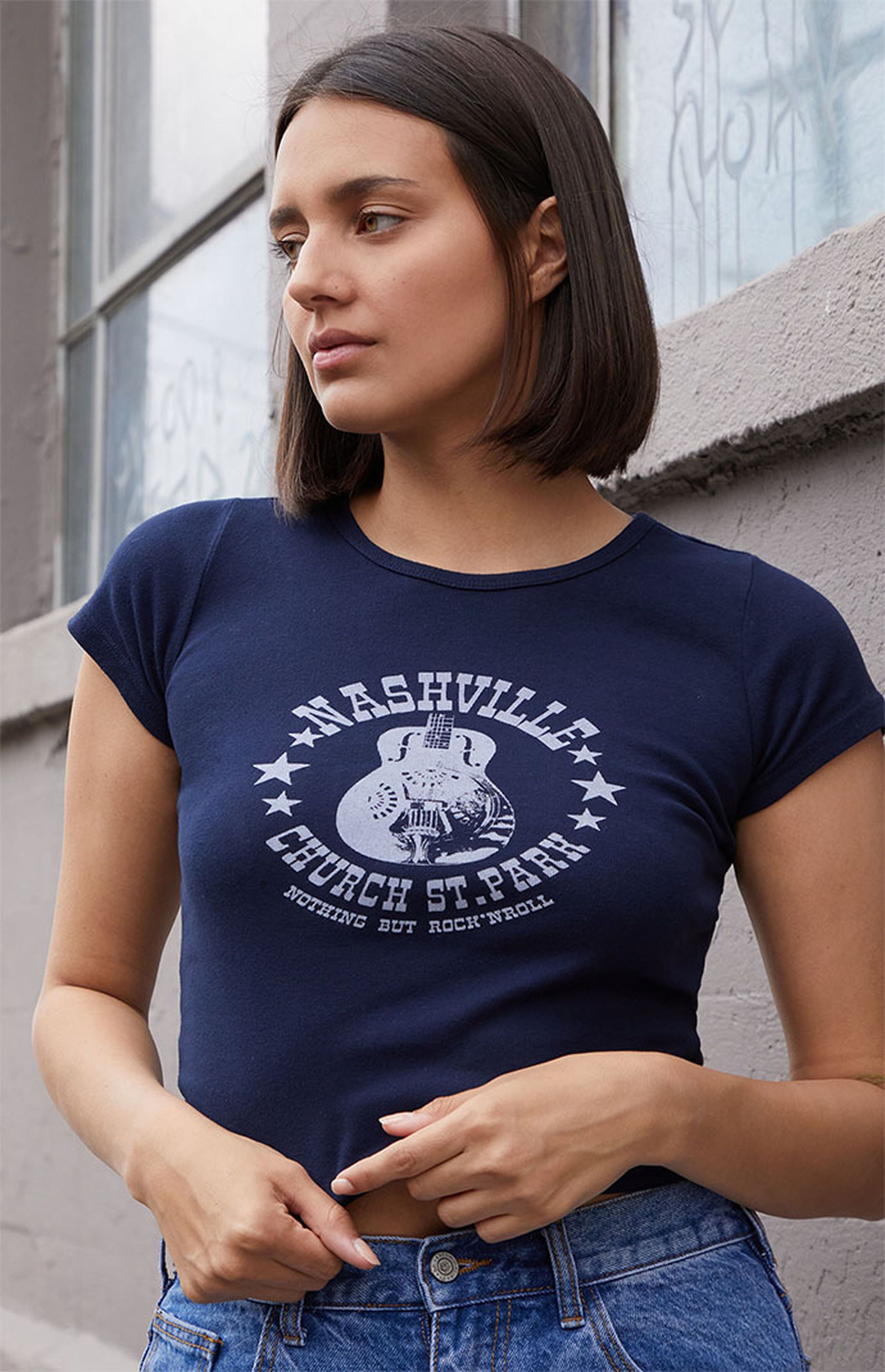 John Galt Navy Ashlyn Nashville T-Shirt | PacSun