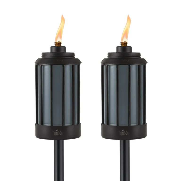 TIKI Brand 2-Pack Easy Install 65 inch TIKI Torch Retro Stripe Metal Gray | Walmart (US)