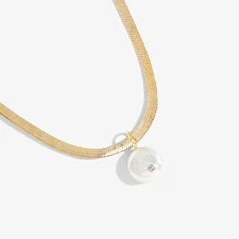 Solaria Coin Pearl Necklace In Gold Plating | Joma Jewellery