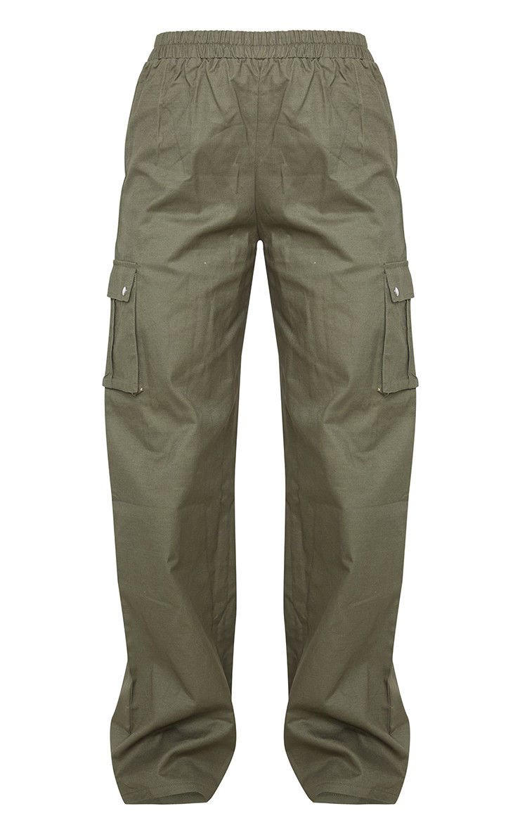 Khaki Wide Leg High Waisted Cargo Pants | PrettyLittleThing US