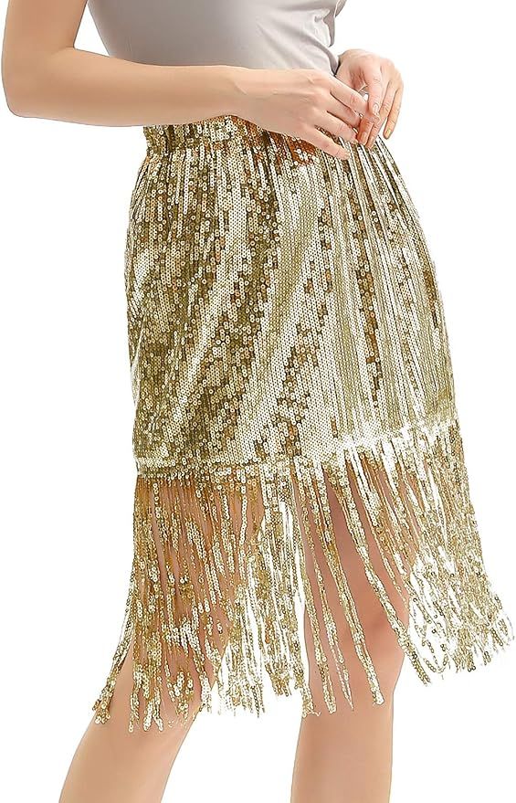 Metme Women's Sequin Skirt Sparkly Midi Skirts Pencil for Work Party Shimmer Cocktail Clubwear wi... | Amazon (US)
