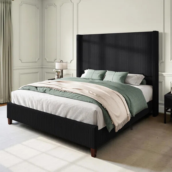 Dunwoody Upholstered Wingback Platform Bed | Wayfair North America
