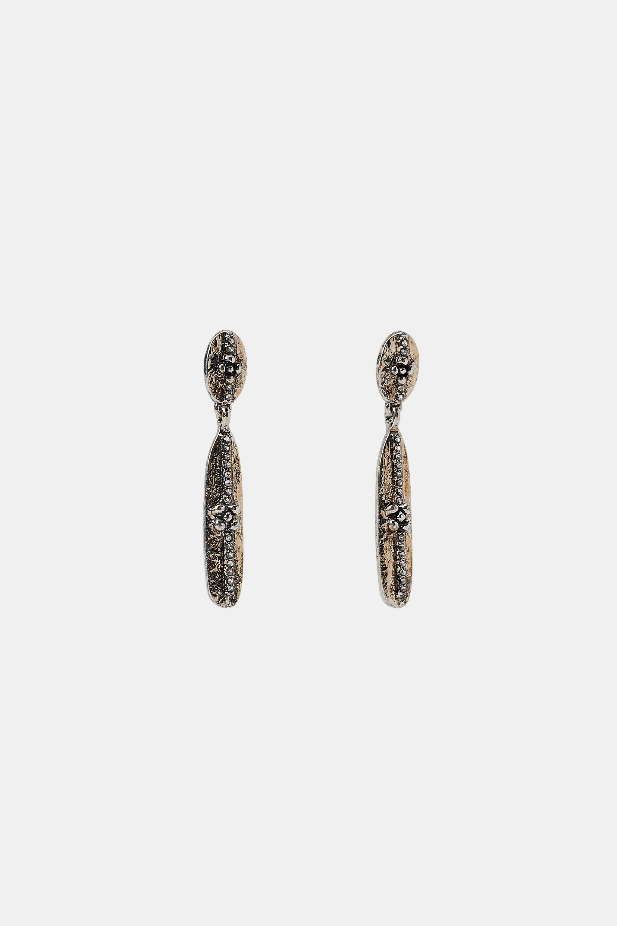 SPARKLY METAL EARRINGS | Zara US