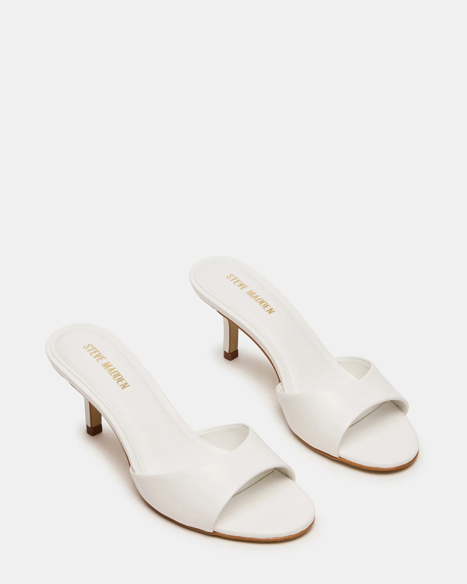 KENDRIX White Leather Mule Stiletto Women's Heel | Steve Madden (US)