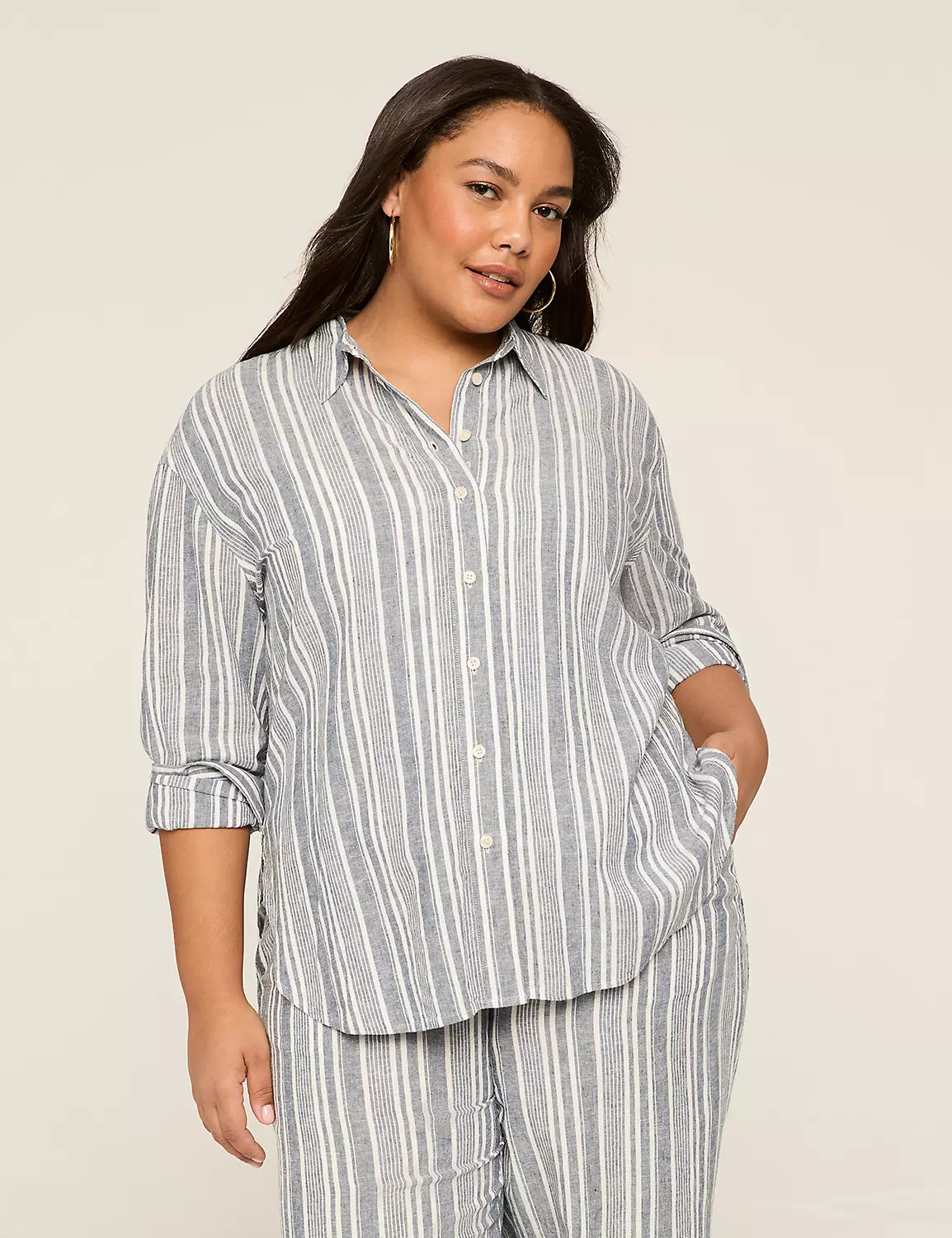 Relaxed Linen Button-Down | Lane Bryant (US)