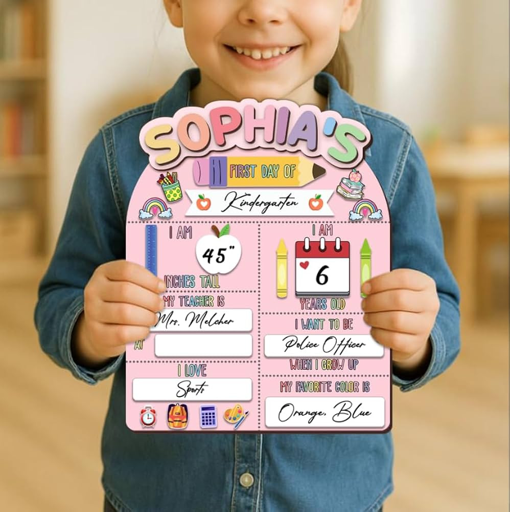 Personalized First Day of School Sign Reusable with Name – Custom Dry Erase Back to School Sign... | Amazon (US)