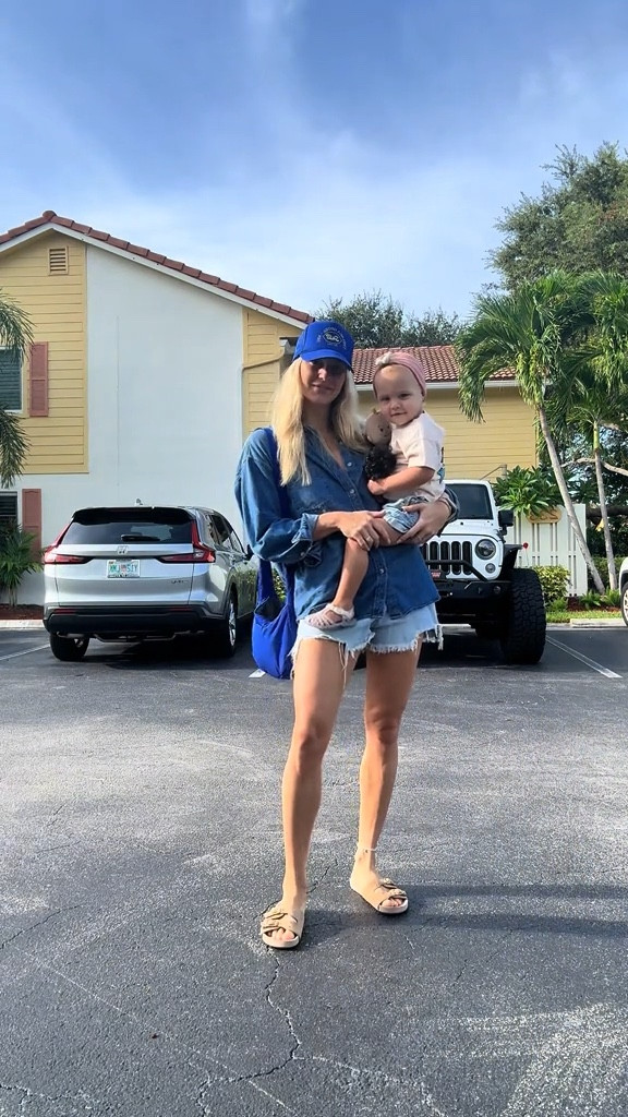 Canadian tuxedo and my favorite toddler diaper bag atm 💙 both of our shorts and my bag are ON SALE now! 

Shoes are Zara! 

#LTKFamily #LTKBaby #LTKSaleAlert