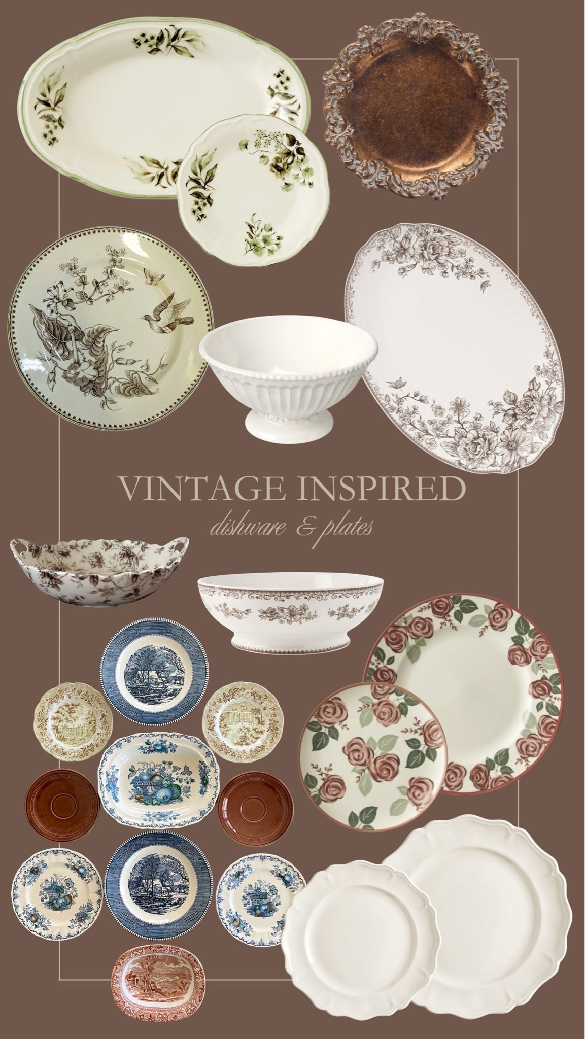 Vintage inspired dishes, plates, and bowls! 😍 Love these pretty dishes!