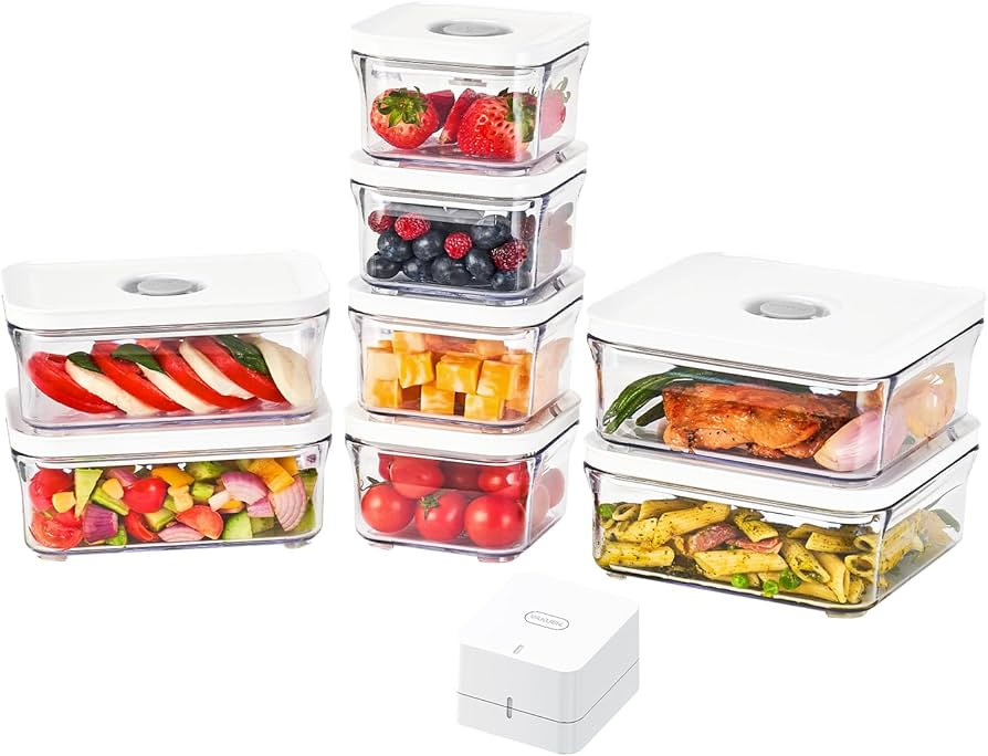 Premium Airtight Food Storage Containers, Mini 9P/SET include Vacuum Sealer, Smart One-Click Seal... | Amazon (US)