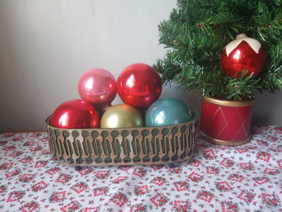 6 Large Shiny Brite Ornaments | Etsy (US)