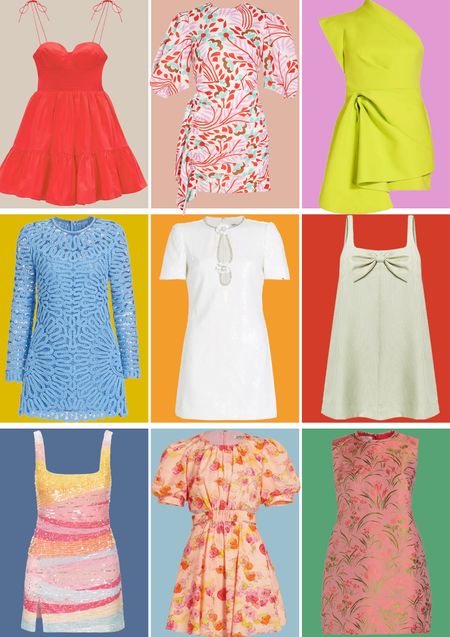 Dresses, spring dresses, mini dresses, spring dress, spring wedding, event dress, beach vacation, colorful