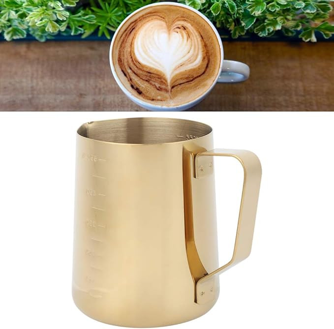 Valentine's Day Carnival Frothing Pitcher - Milk Steaming Pitchers - Gold Stainless Steel Coffee ... | Amazon (US)