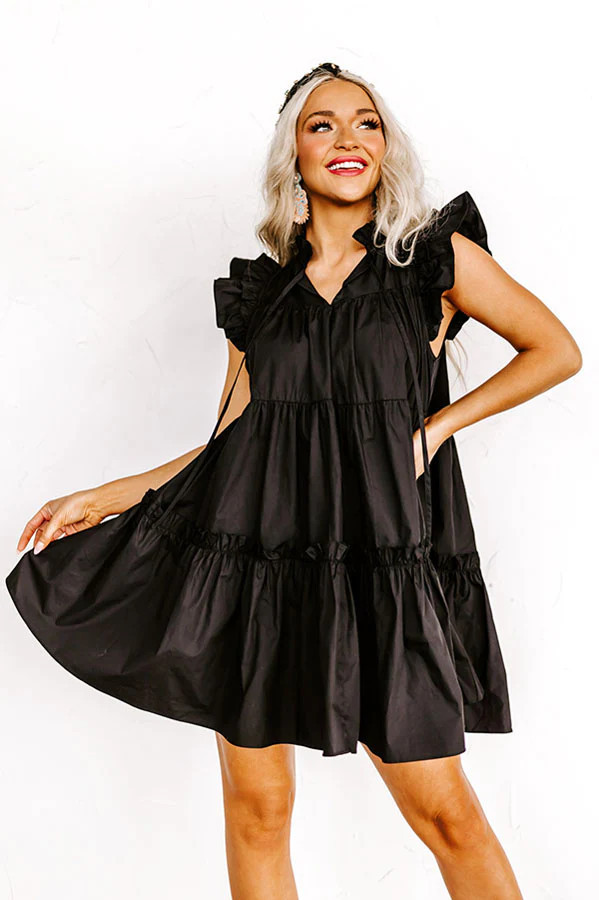 Worth Avenue Mini Dress In Black | Impressions Online Boutique