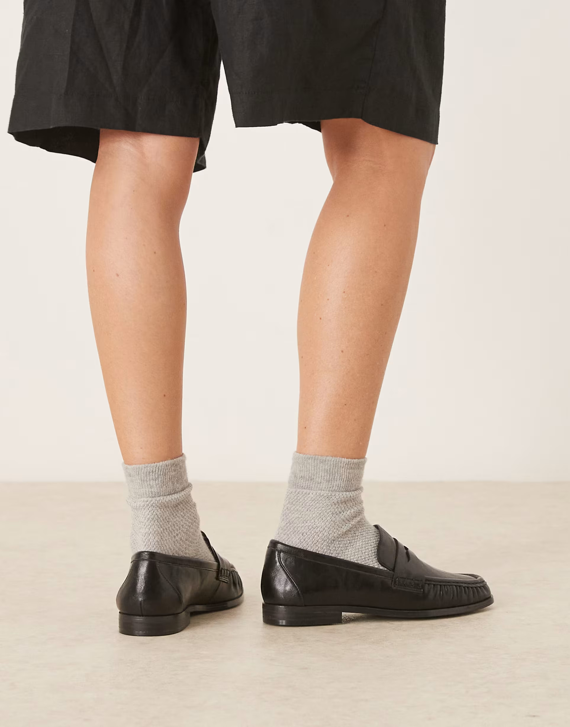 ASOS DESIGN Wide Fit Minnie ruched detail loafer in black | ASOS (Global)