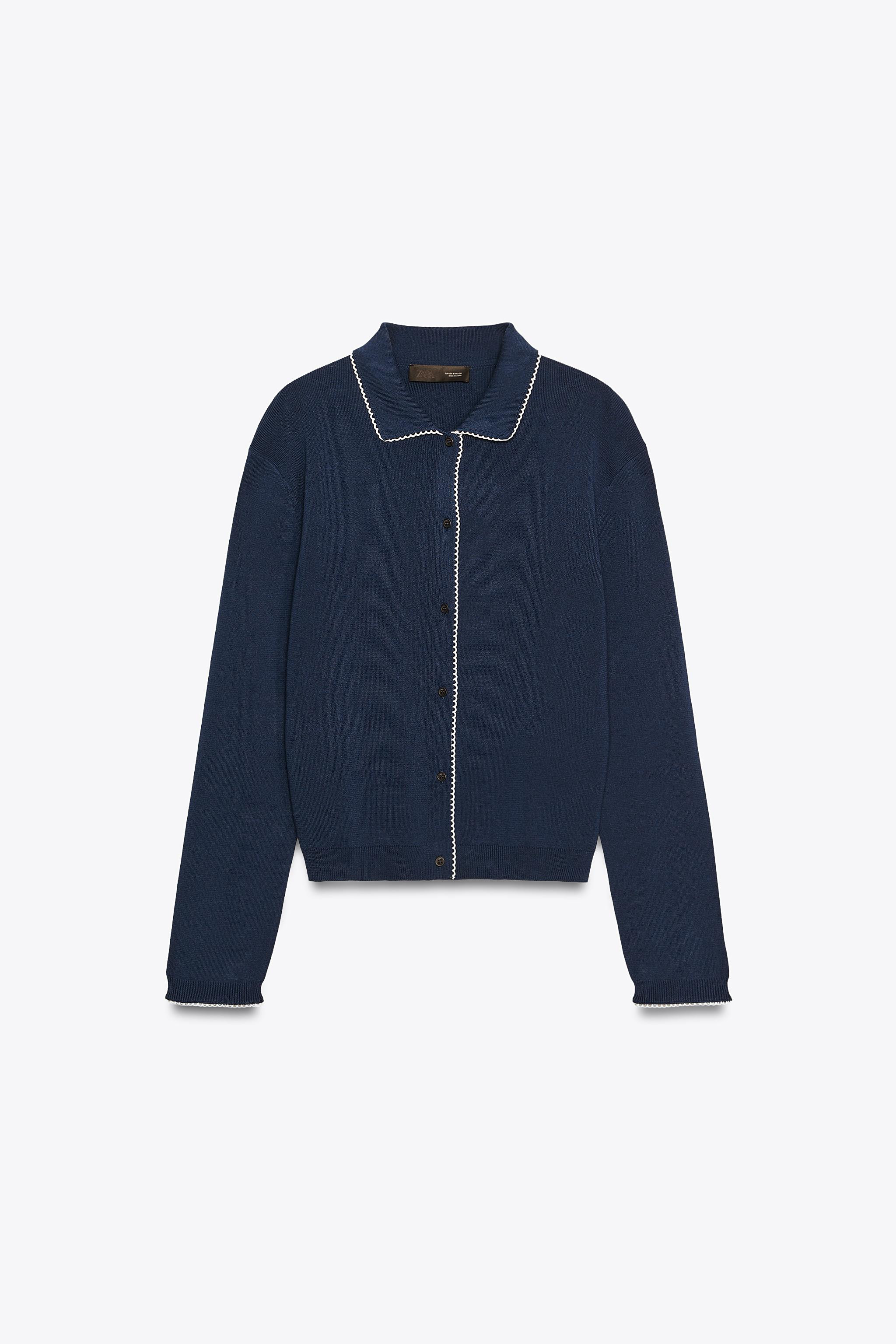 PETER PAN COLLAR KNIT CARDIGAN | Zara UK